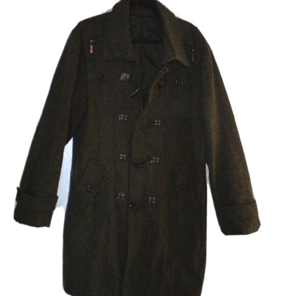 Y2K Wool Style Wrap Coat XXL GRAY Oversized Buttons Punk Goth Whimsigoth Retro⁹ - Picture 7 of 16